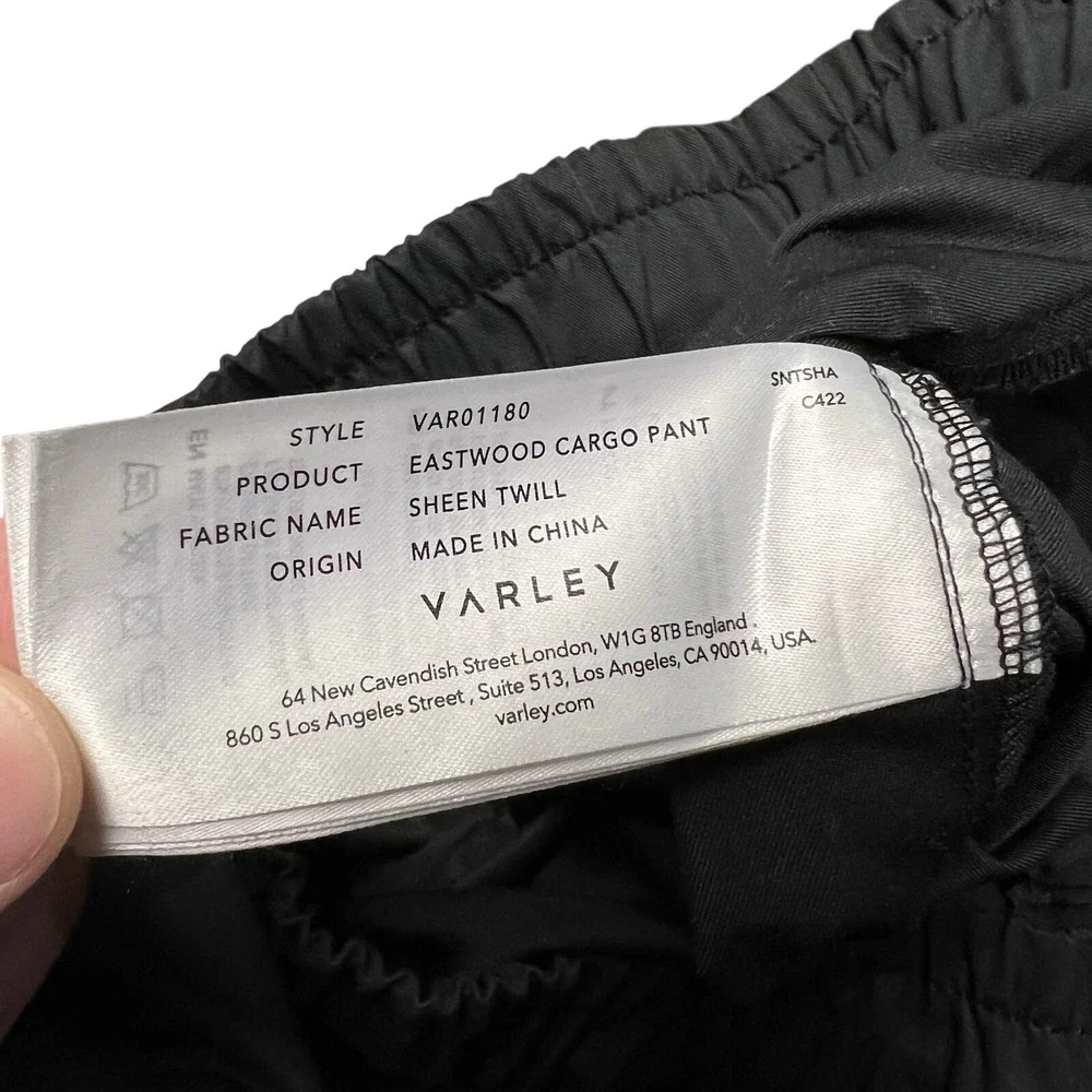 Varley Anthropologie Eastwood Cargo Joggers Sheen‎ Twill Womens 26x26 Black